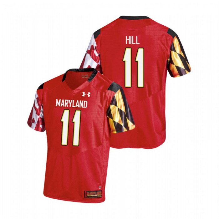 Kasim Hill For Men Maryland Terrapins Red College Football Replica Jersey