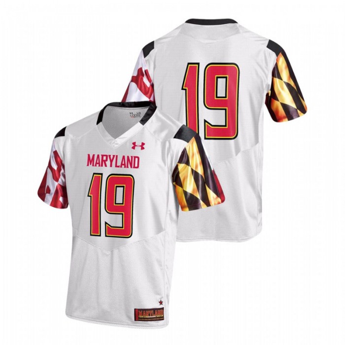 Men's Maryland Terrapins White Replica College Football Jersey
