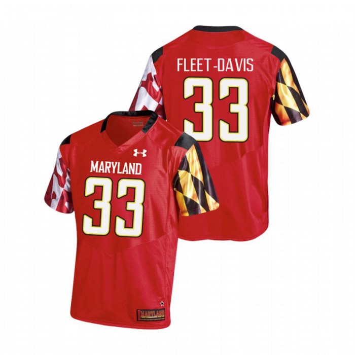 Tayon Fleet-Davis For Men Maryland Terrapins Red College Football Replica Jersey