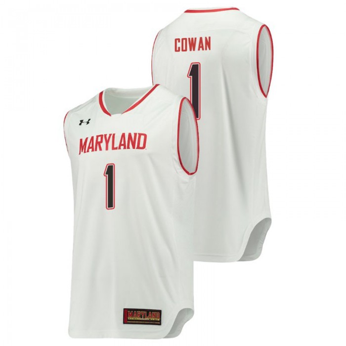 Maryland Terrapins College Basketball White Anthony Cowan Replica Jersey
