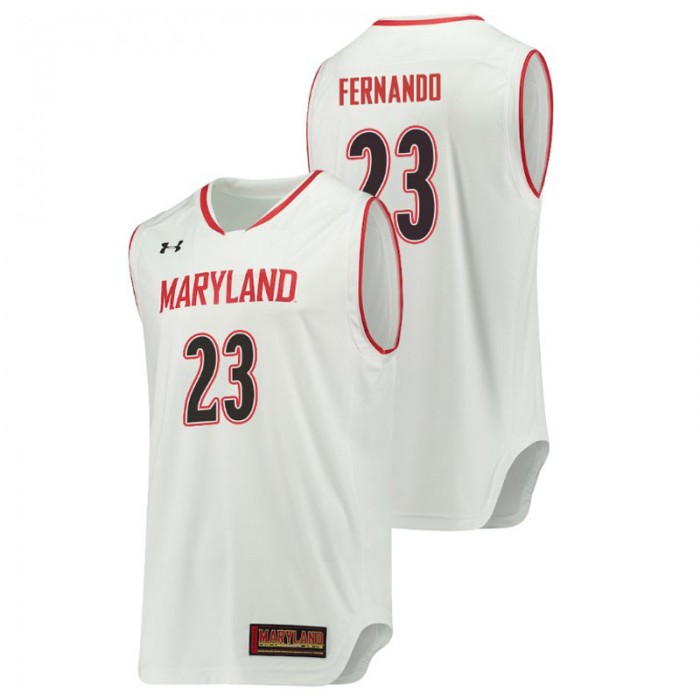 Maryland Terrapins College Basketball White Bruno Fernando Replica Jersey