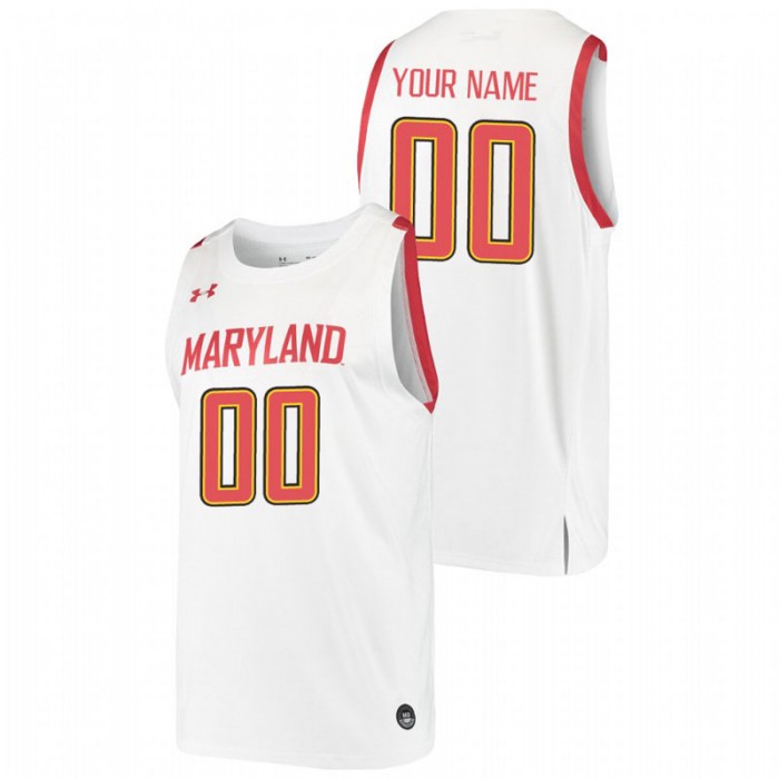 Maryland Terrapins Custom Jersey College Basketball White Replica For Men