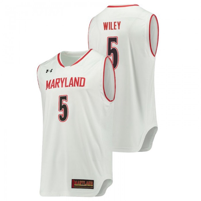 Maryland Terrapins College Basketball White Dion Wiley Replica Jersey