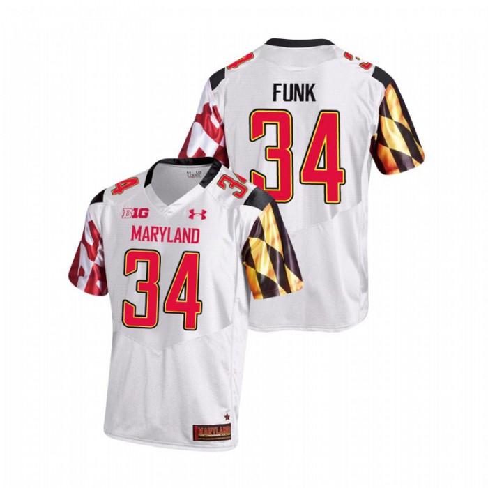 Jake Funk Maryland Terrapins College Football White Game Jersey
