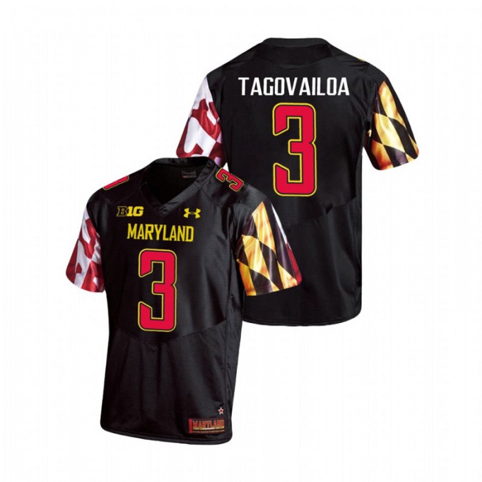Taulia Tagovailoa Maryland Terrapins Replica Black College Football Jersey