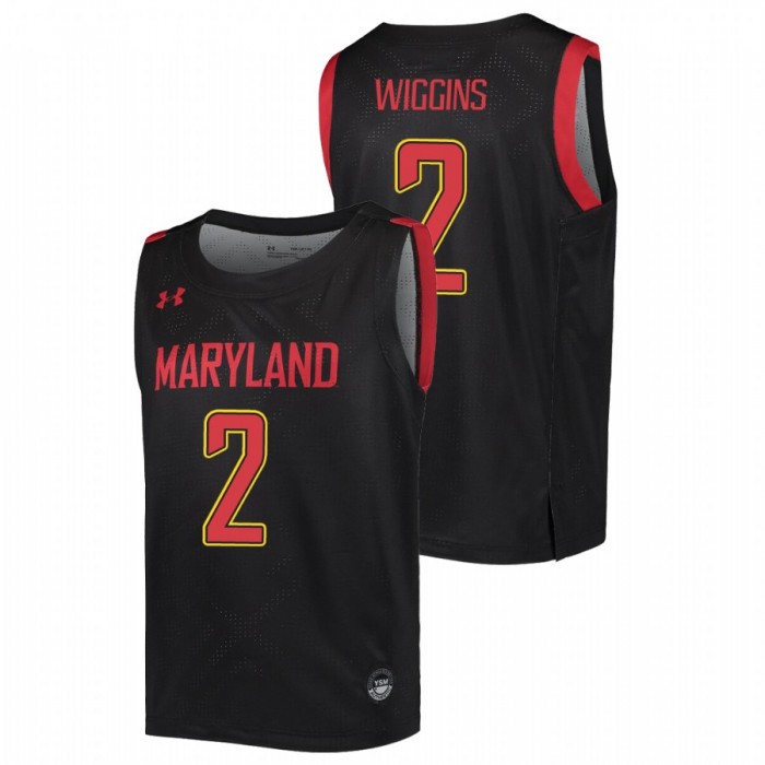 Maryland Terrapins Aaron Wiggins Jersey College Basketball Black Replica Youth