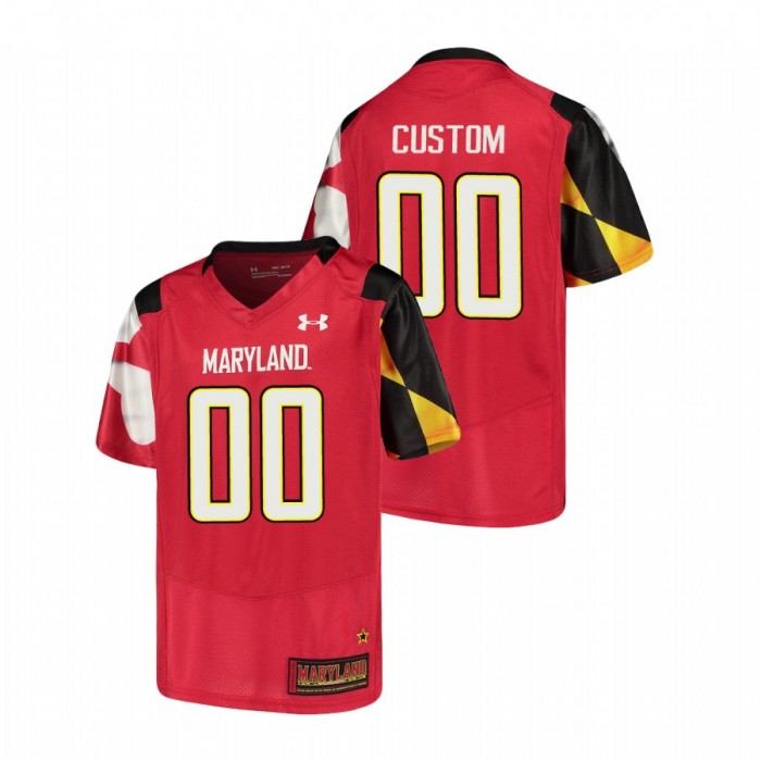 Maryland Terrapins Custom Replica Football Jersey Youth Red
