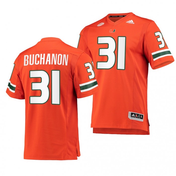 2001 Miami Hurricanes Phillip Buchanon The Goat Football Team Jersey Orange