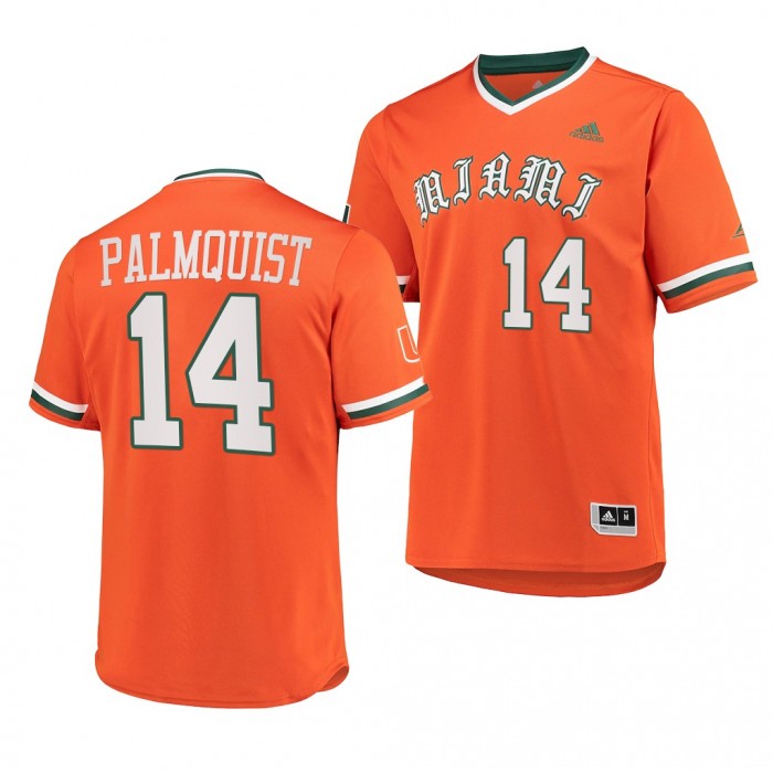 Miami Hurricanes Orange Primegreen Baseball Carson Palmquist Men Jersey