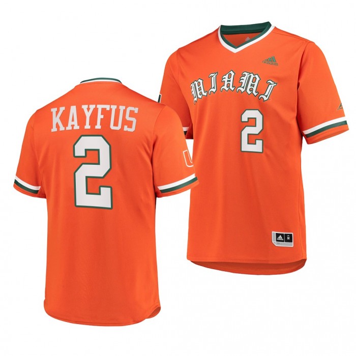 Miami Hurricanes Orange Primegreen Baseball CJ Kayfus Men Jersey