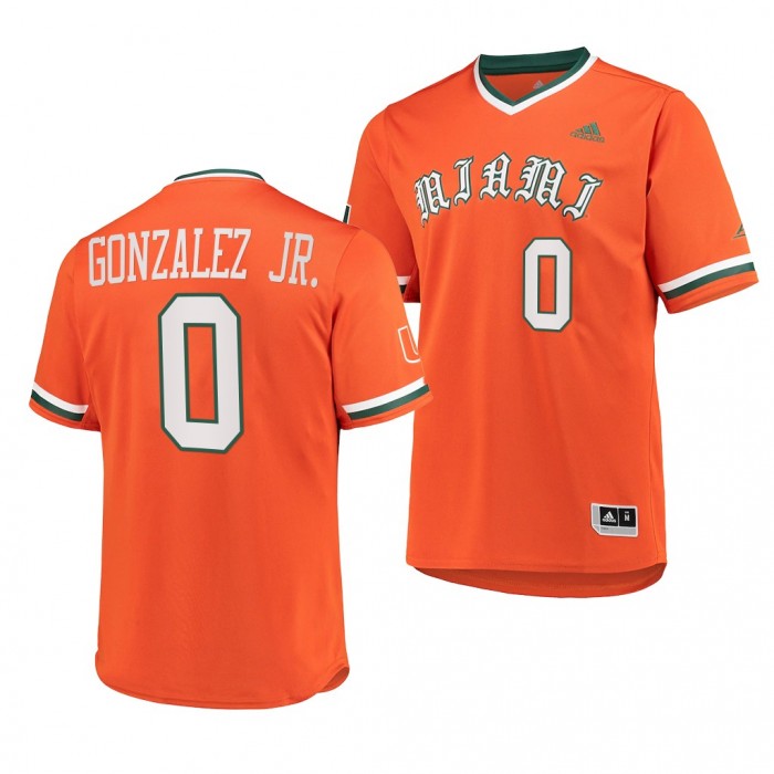 Miami Hurricanes Orange Primegreen Baseball Dorian Gonzalez Jr. Men Jersey