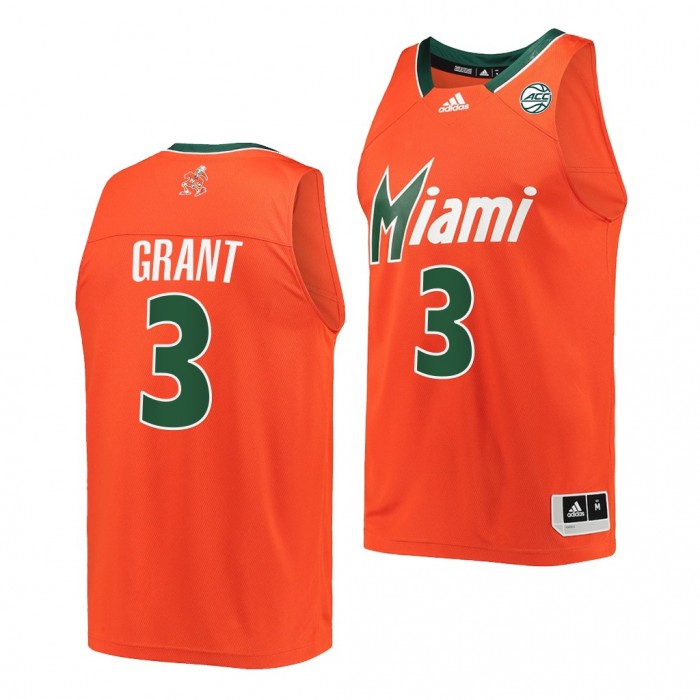Malcolm Grant #3 Miami Hurricanes Reverse Retro Alumni Basketball Orange Jersey