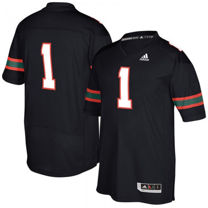 #1 Male Miami Hurricanes Black NCAA 2017 Special Games Football Jersey
