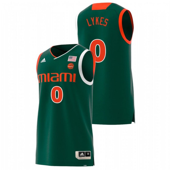 Miami Hurricanes College Basketball Green Chris Lykes Replica Jersey For Men