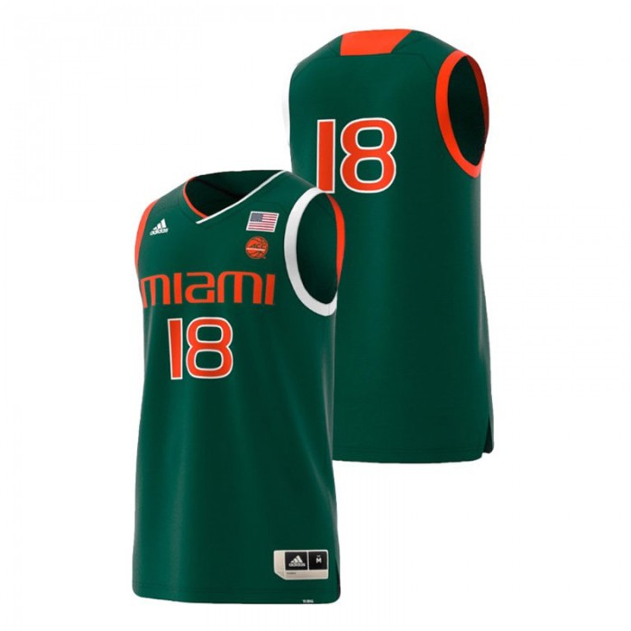 Miami Hurricanes Adidas Replica Green College Basketball Swingman Jersey