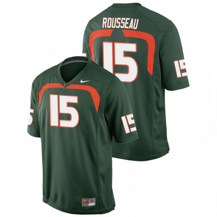 Miami Hurricanes Gregory Rousseau Game College Football Jersey For Men Green