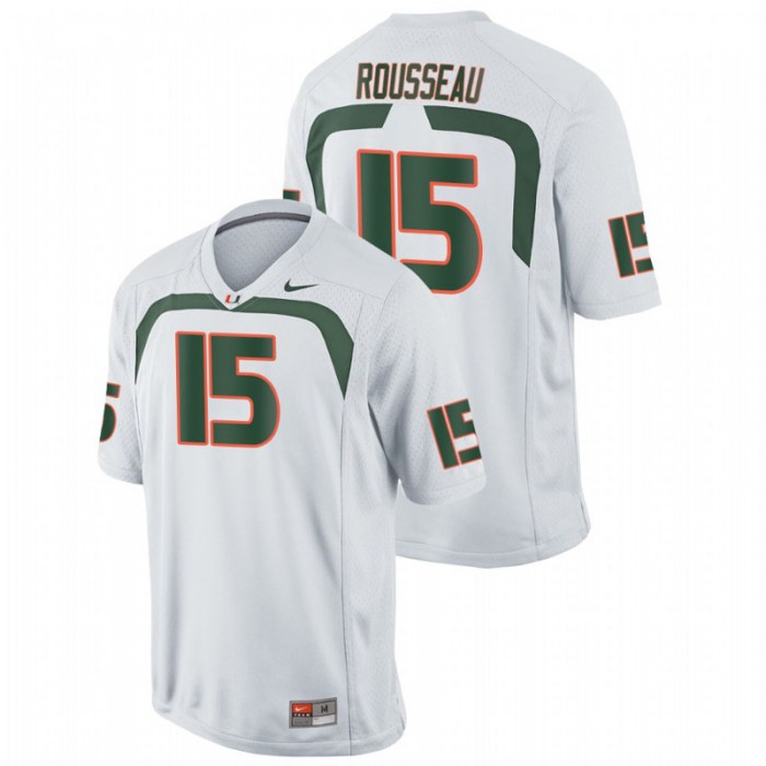 Miami Hurricanes Gregory Rousseau Game College Football Jersey For Men White