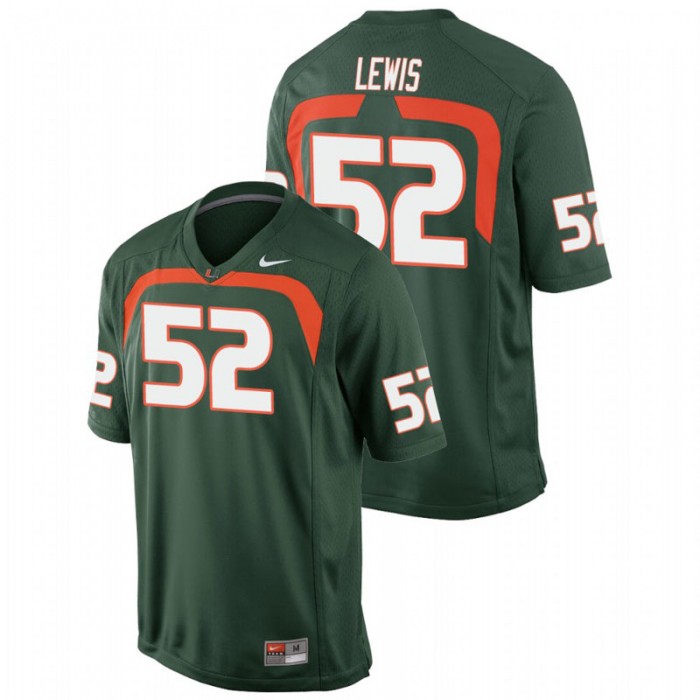 Ray Lewis Miami Hurricanes Game Green College Football Jersey