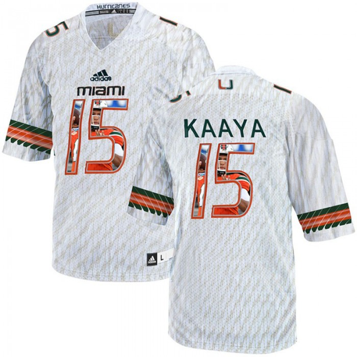Miami Hurricanes Brad Kaaya White NCAA Football Premier Jersey Printing Player Portrait