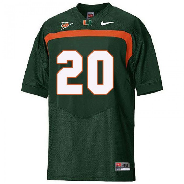 Miami Hurricanes #20 Ed Reed Green Football For Men Jersey