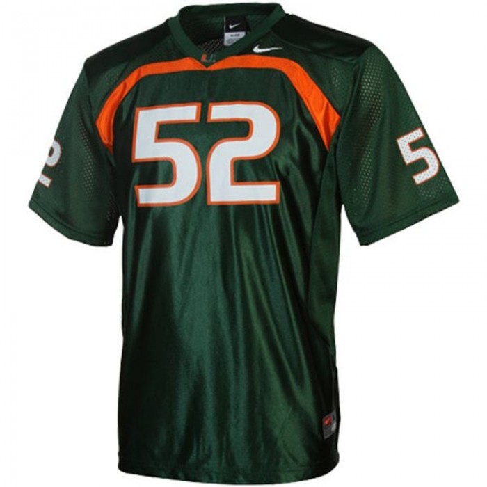 Miami Hurricanes #52 Ray Lewis Green Football For Men Jersey