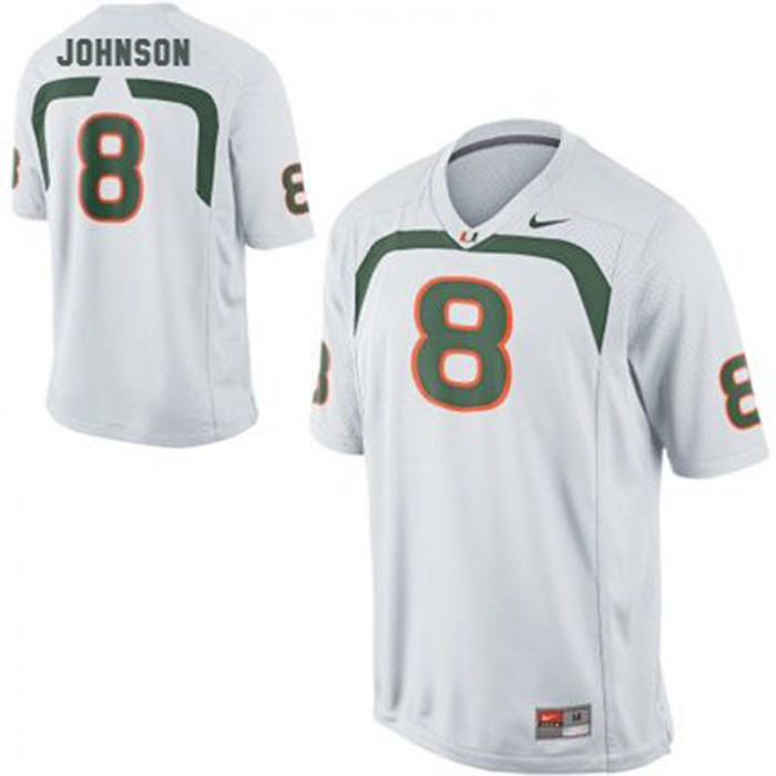Miami Hurricanes #8 Duke Johnson White Football Youth Jersey