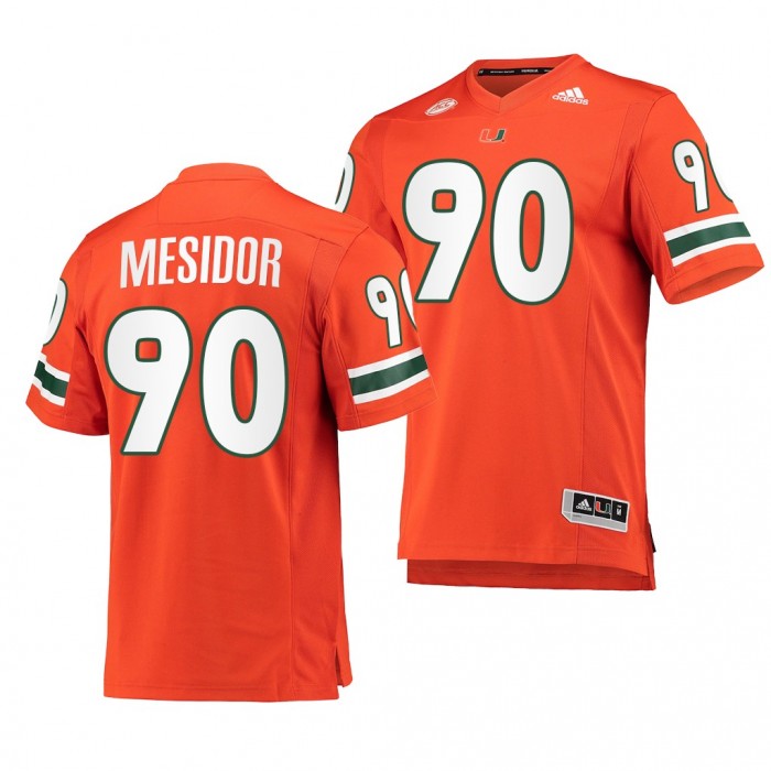 Miami Hurricanes Akheem Mesidor College Football Jersey #90 Orange Uniform