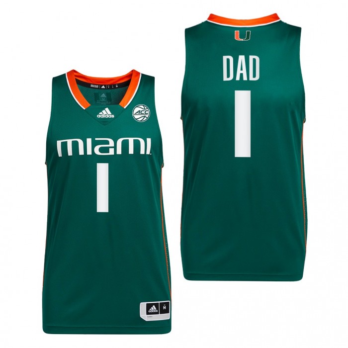 2022 Fathers Day Gift Miami Hurricanes Greatest Dad Jersey Green