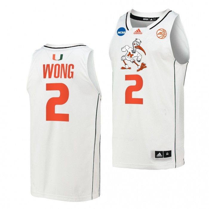 Isaiah Wong Miami Hurricanes 2022 NCAA March Madness White Basketball Jersey #2