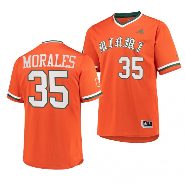 Miami Hurricanes Orange Primegreen Baseball Yohandy Morales Men Jersey