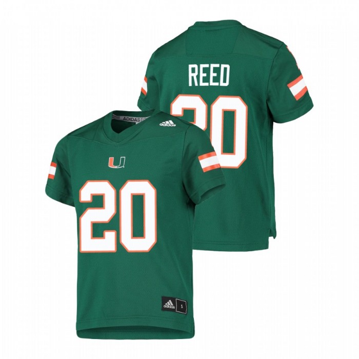 Miami Hurricanes Ed Reed College Football Replica Jersey Youth Green