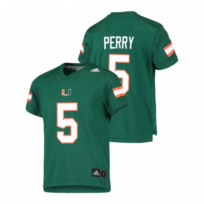Miami Hurricanes N'Kosi Perry College Football Replica Jersey Youth Green
