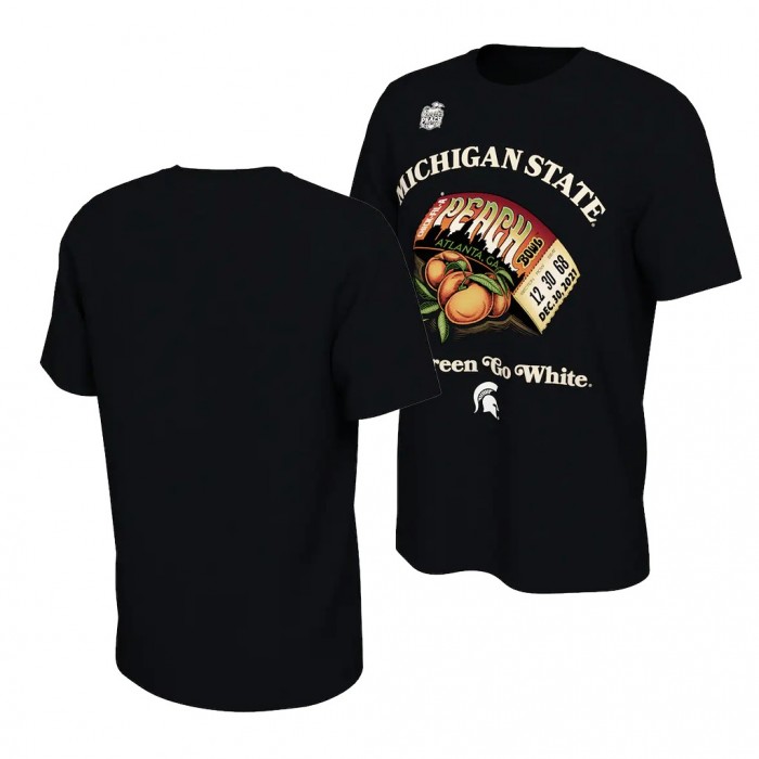 Michigan State Spartans Black 2021 Peach Bowl Mantra T-Shirt Men