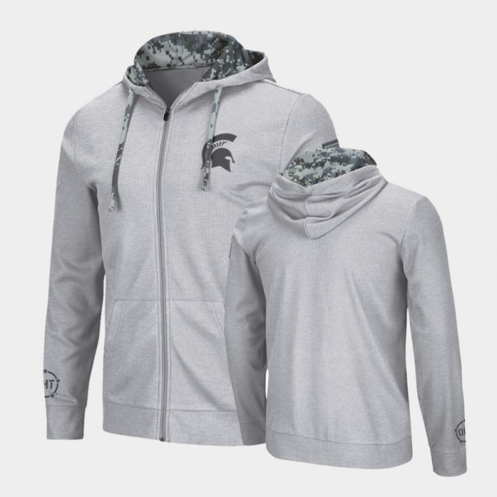 Michigan State Spartans Heathered Gray OHT Military Appreciation Michigan State Spartans Hoodie