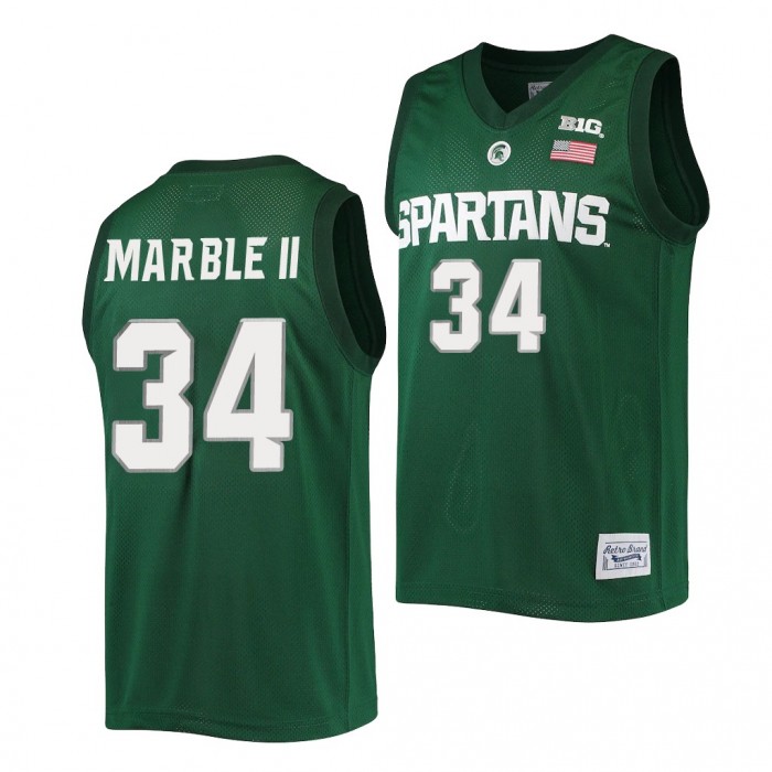 Julius Marble II #34 Michigan State Spartans Alumni Commemorative Classic Green Jersey