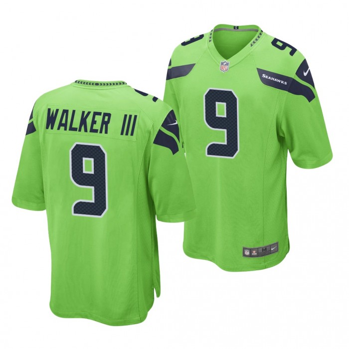 Kenneth Walker III Seattle Seahawks 2022 NFL Draft Neon Green Men Game Jersey Michigan State Spartans