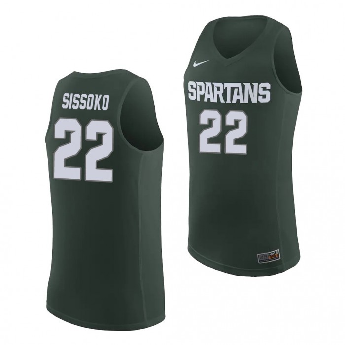 Michigan State Spartans Mady Sissoko #22 Green Basketball Jersey Replica Shirt