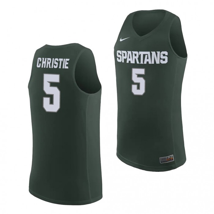 Michigan State Spartans Max Christie #5 Green Basketball Jersey Replica Shirt