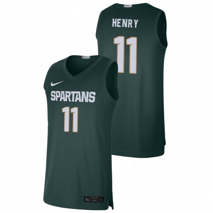 Michigan State Spartans Limited Aaron Henry College Basketball Jersey Green For Men