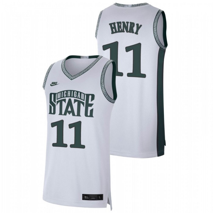 Michigan State Spartans Retro Limited Aaron Henry College Basketball Jersey White For Men