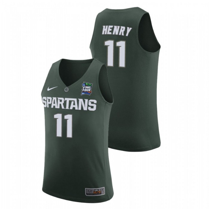 Men's Michigan State Spartans Aaron Henry 2019 Final-Four Green Jersey