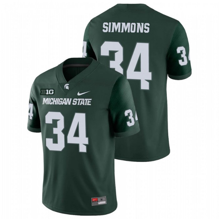 Antjuan Simmons Michigan State Spartans College Football Green Game Jersey