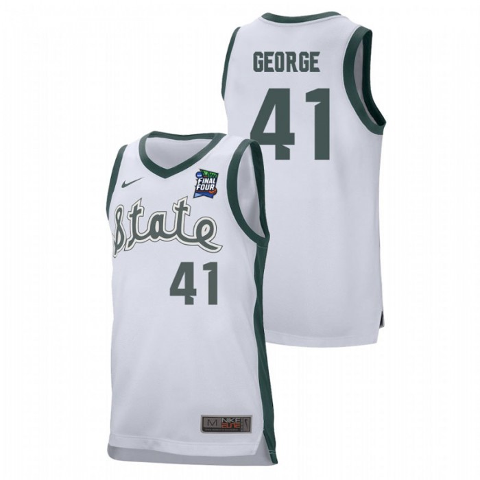 Men's Michigan State Spartans Conner George 2019 Final-Four Retro Performance White Jersey