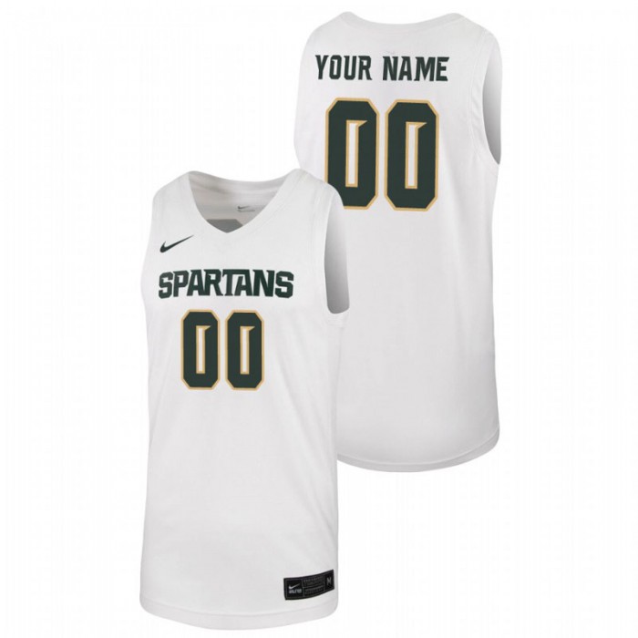 Michigan State Spartans Custom Jersey College Basketball White Replica For Men