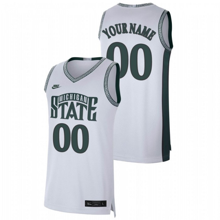 Michigan State Spartans Retro Limited Custom College Basketball Jersey White For Men