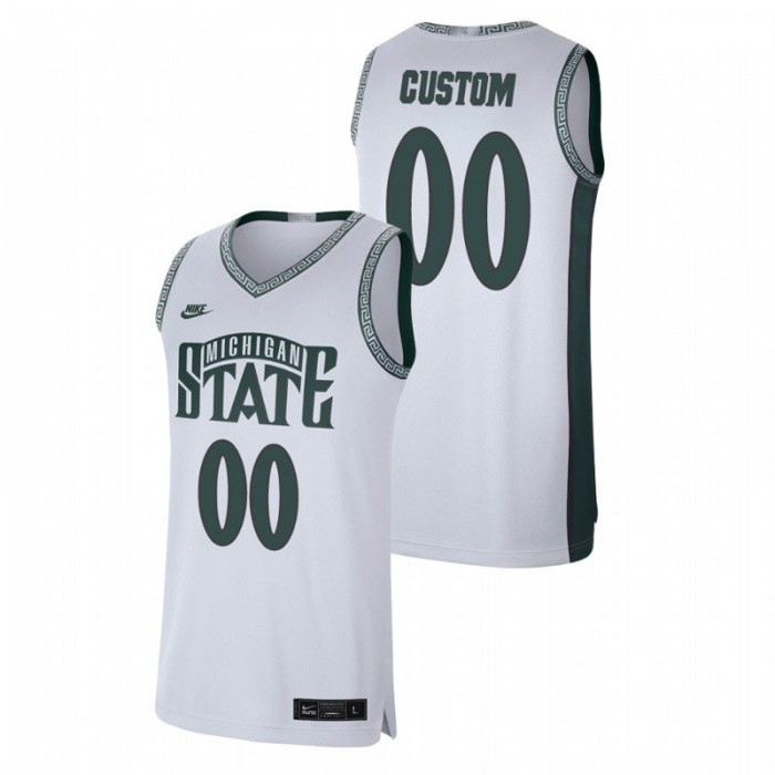 Michigan State Spartans Retro Basketball Custom Limited Jersey White For Men