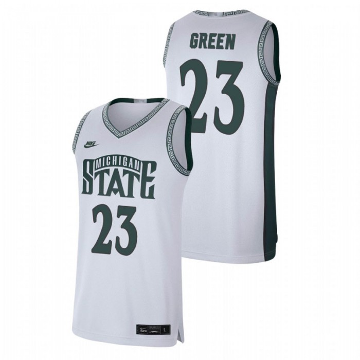 Michigan State Spartans Retro Basketball Draymond Green Limited Jersey White For Men