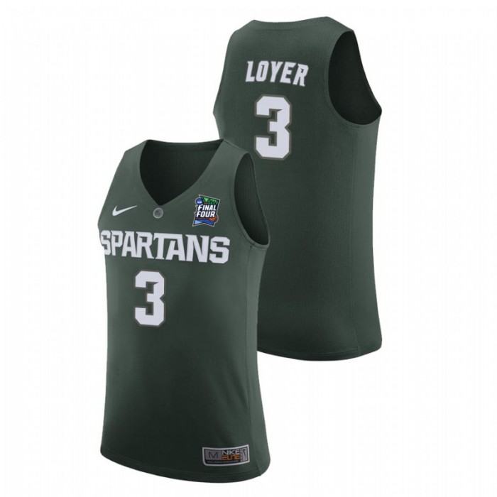 Men's Michigan State Spartans Foster Loyer 2019 Final-Four Green Jersey