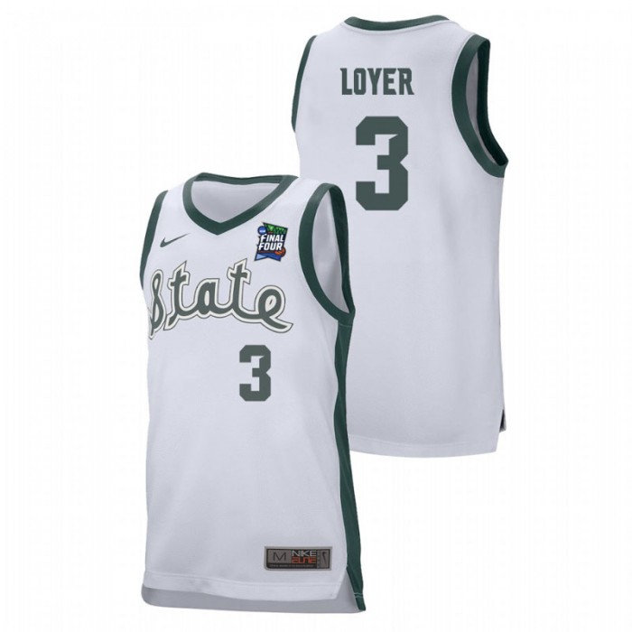 Men's Michigan State Spartans Foster Loyer 2019 Final-Four Retro Performance White Jersey