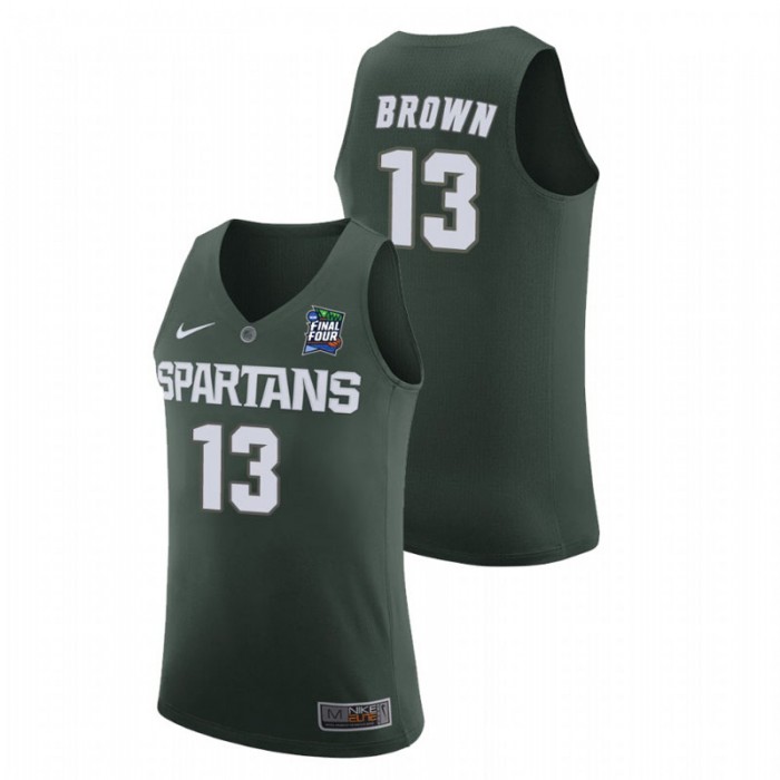 Men's Michigan State Spartans Gabe Brown 2019 Final-Four Green Jersey